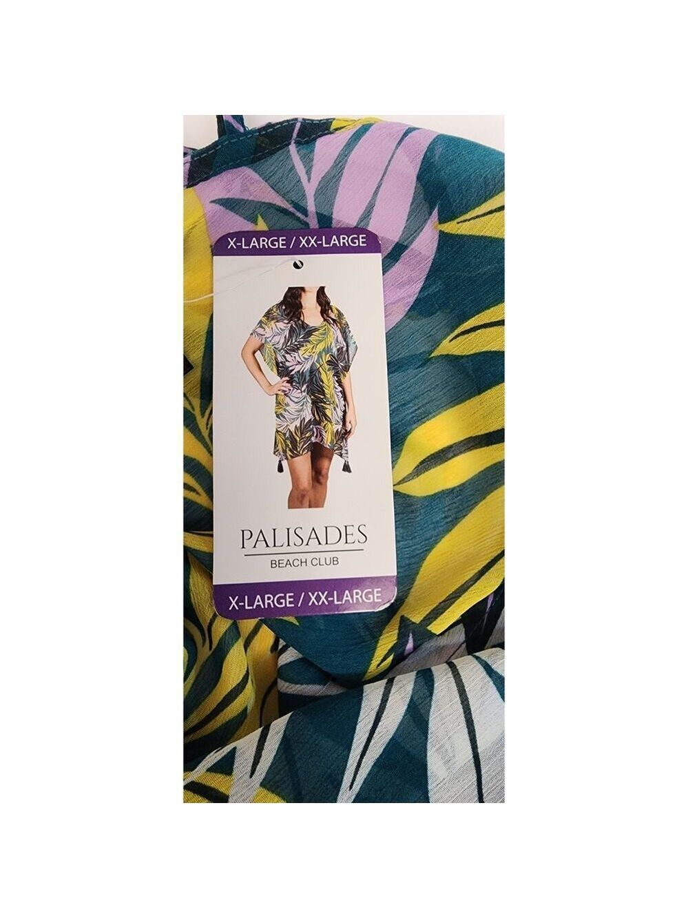 Palisades Beach Club Women's V-Neck Sheer Chiffon Swimsuit Covered Size XL/XXL - Picture 10 of 10